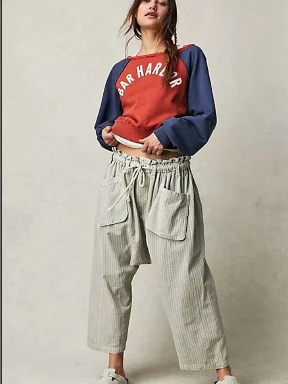 Free People Runyon Cropped Harem Pants NWOT - Picture 3 of 7